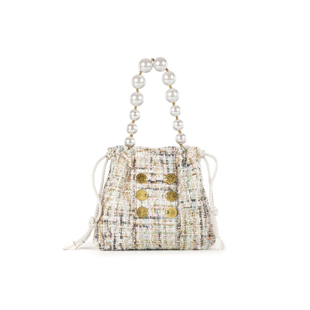 Kooreloo Fetching Pouch Bag Tweed Bucket Women's Small Wedding $385 Retail